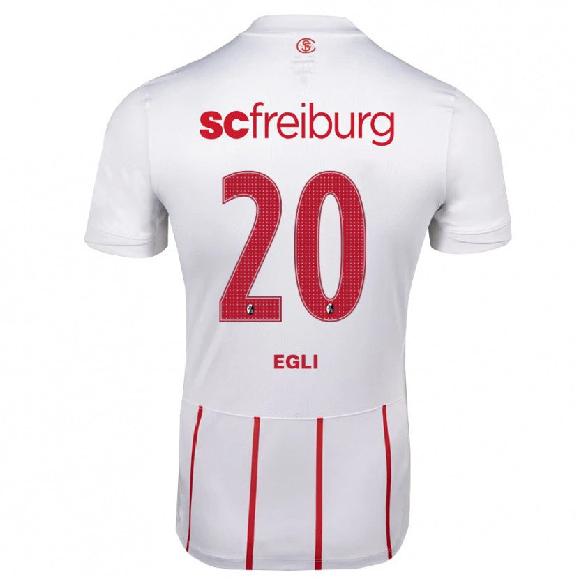 Danxen Barn Leela Egli #20 Vit Röd Gul Bortatröja Matchtröjor 2026/27 Tröjor T-Tröja