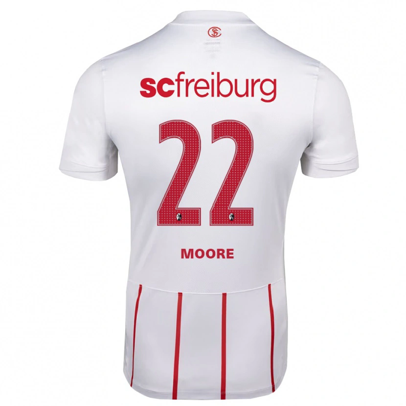 Danxen Barn Noah Moore #22 Vit Röd Gul Bortatröja Matchtröjor 2026/27 Tröjor T-Tröja
