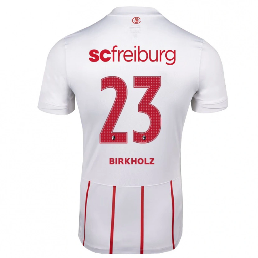 Danxen Barn Luca Birkholz #23 Vit Röd Gul Bortatröja Matchtröjor 2026/27 Tröjor T-Tröja