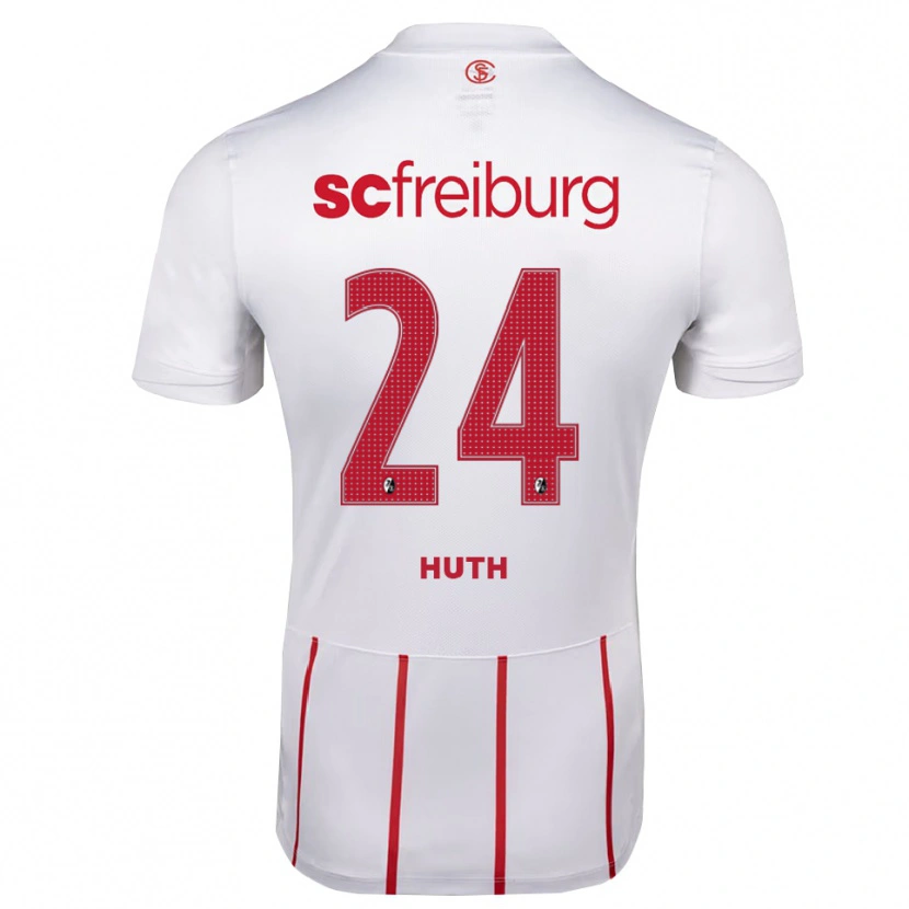 Danxen Barn Jannik Huth #24 Vit Röd Gul Bortatröja Matchtröjor 2026/27 Tröjor T-Tröja