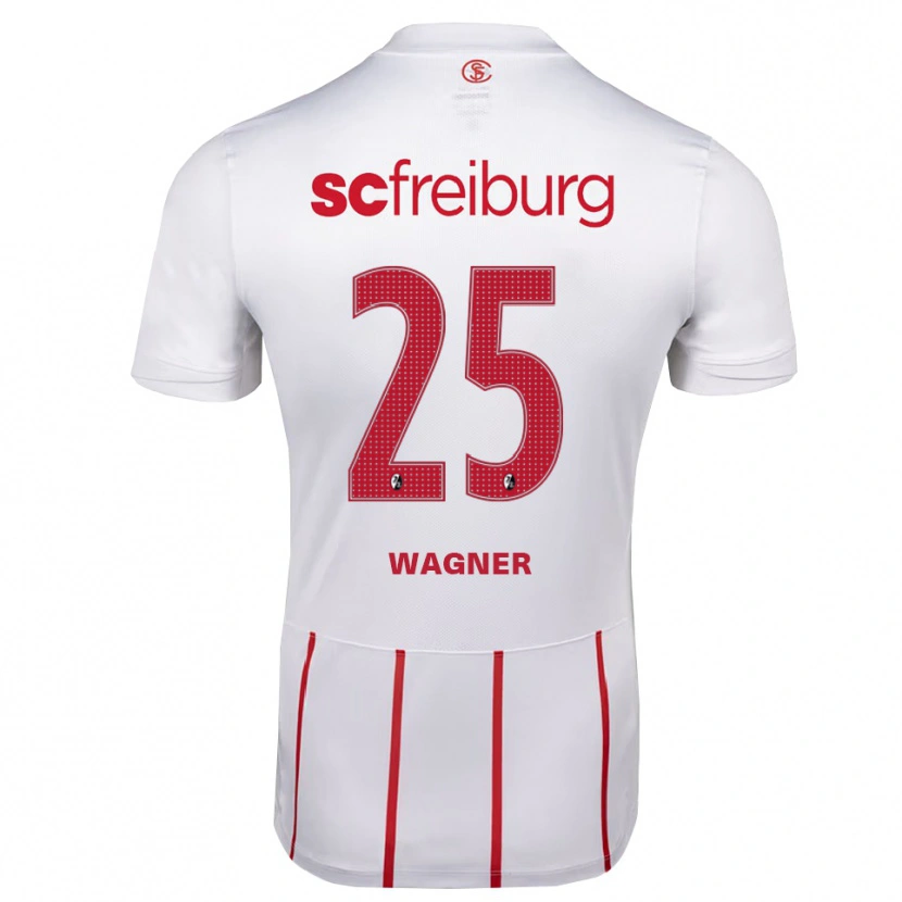 Danxen Barn Noah Wagner #25 Vit Röd Gul Bortatröja Matchtröjor 2026/27 Tröjor T-Tröja