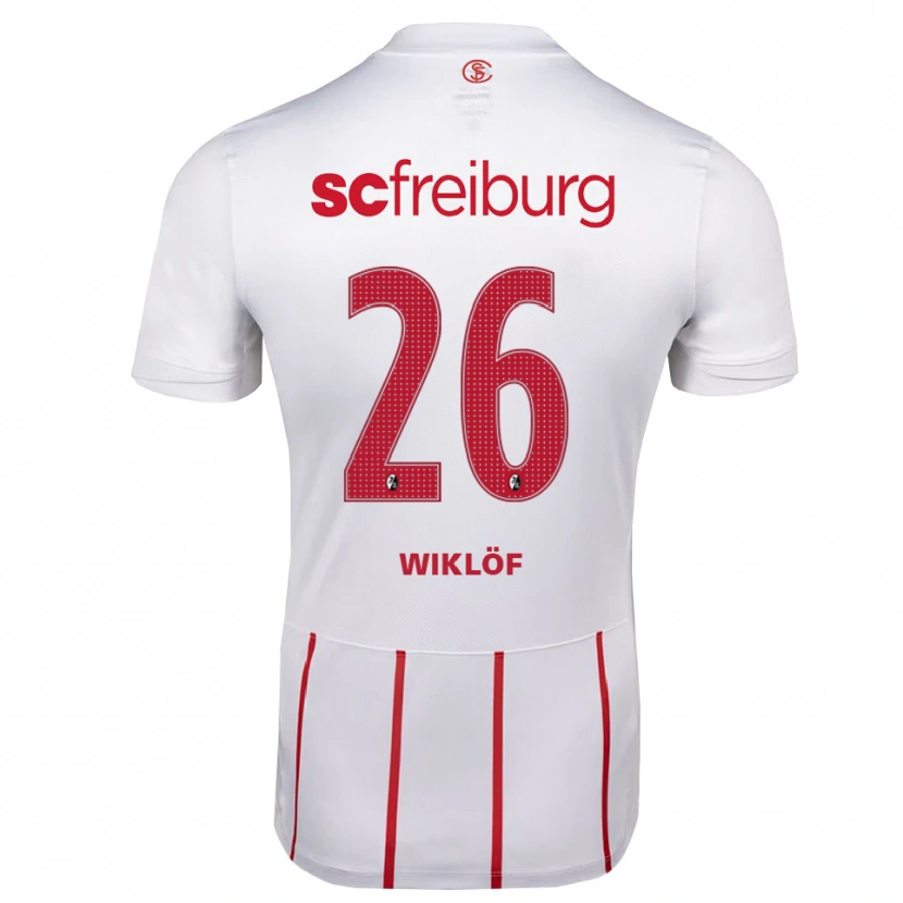 Danxen Barn Oscar Wiklöf #26 Vit Röd Gul Bortatröja Matchtröjor 2026/27 Tröjor T-Tröja