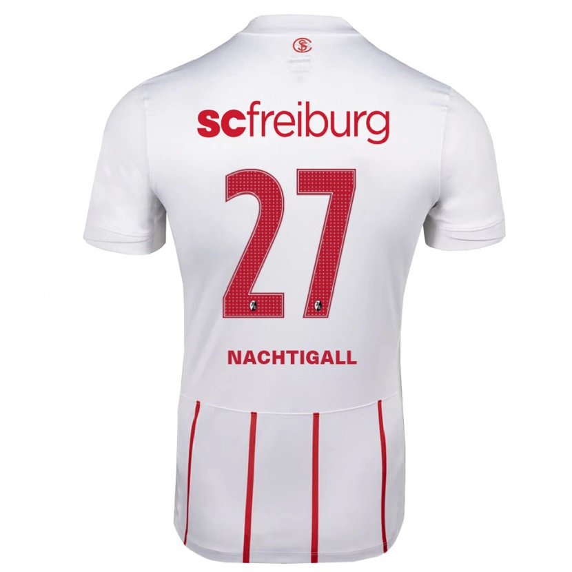 Danxen Barn Sophie Nachtigall #27 Vit Röd Gul Bortatröja Matchtröjor 2026/27 Tröjor T-Tröja