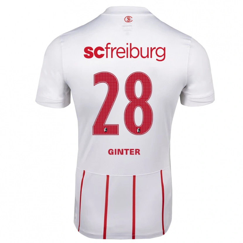 Danxen Barn Matthias Ginter #28 Vit Röd Gul Bortatröja Matchtröjor 2026/27 Tröjor T-Tröja
