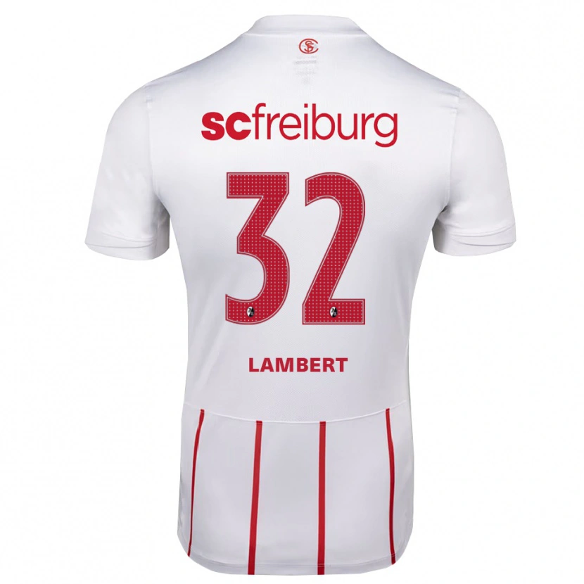 Danxen Barn Gabrielle Lambert #32 Vit Röd Gul Bortatröja Matchtröjor 2026/27 Tröjor T-Tröja