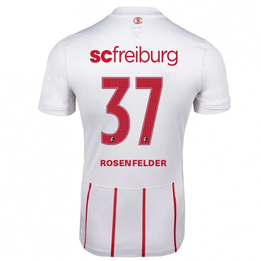 Danxen Barn Max Rosenfelder #37 Vit Röd Gul Bortatröja Matchtröjor 2026/27 Tröjor T-Tröja