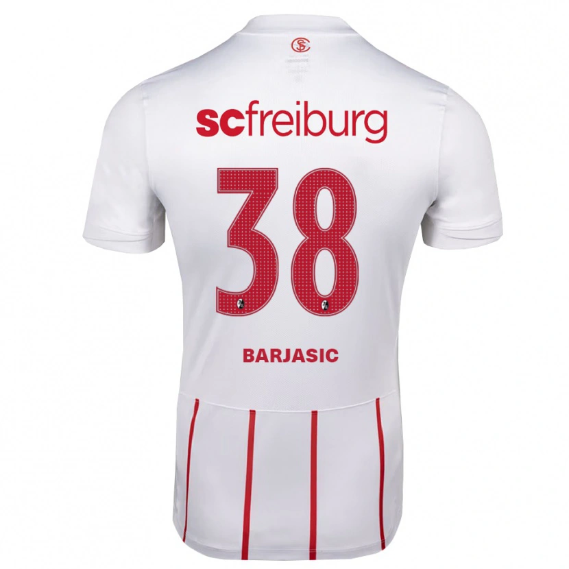 Danxen Barn Josip Barjasic #38 Vit Röd Gul Bortatröja Matchtröjor 2026/27 Tröjor T-Tröja