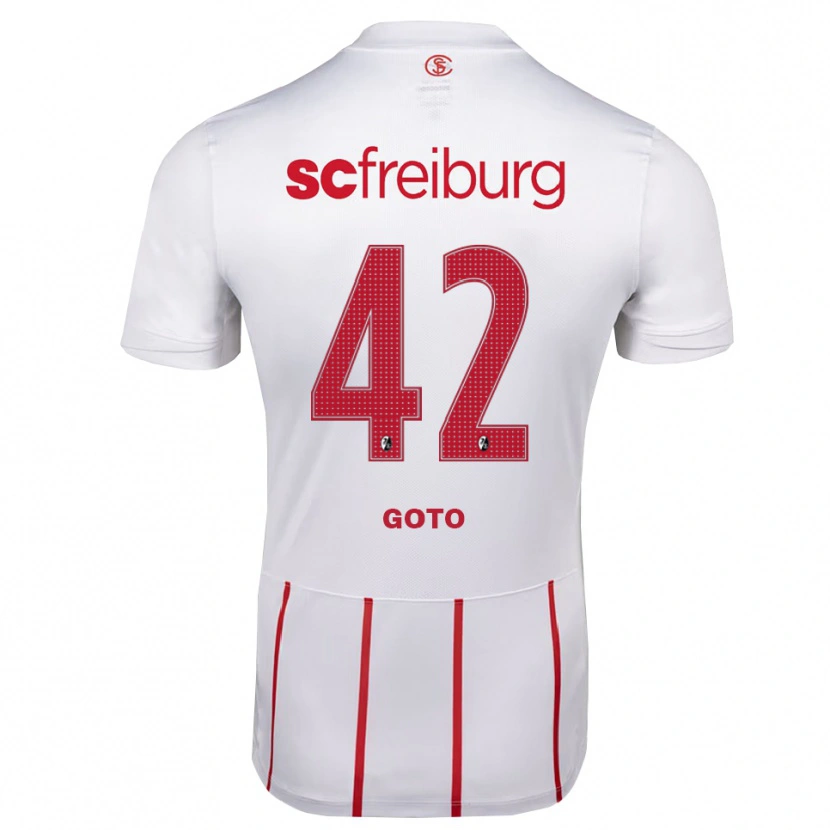 Danxen Barn Keisuke Goto #42 Vit Röd Gul Bortatröja Matchtröjor 2026/27 Tröjor T-Tröja