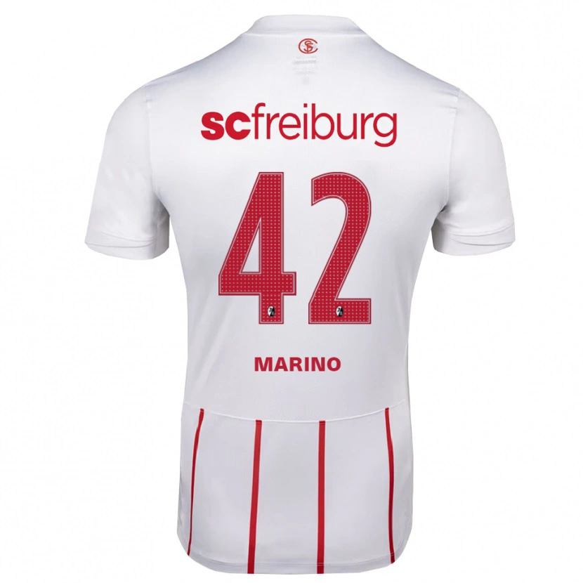 Danxen Barn Luca Marino #42 Vit Röd Gul Bortatröja Matchtröjor 2026/27 Tröjor T-Tröja