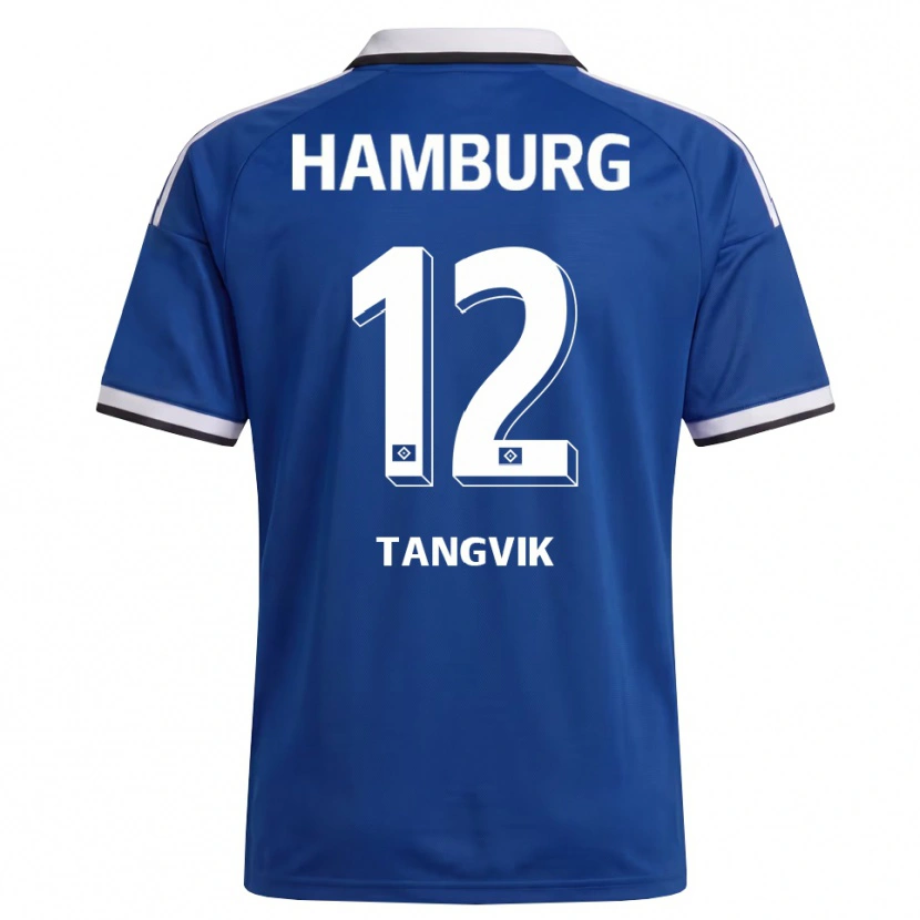 Danxen Barn Sander Tangvik #12 Vit Blå Bortatröja Matchtröjor 2026/27 Tröjor T-Tröja