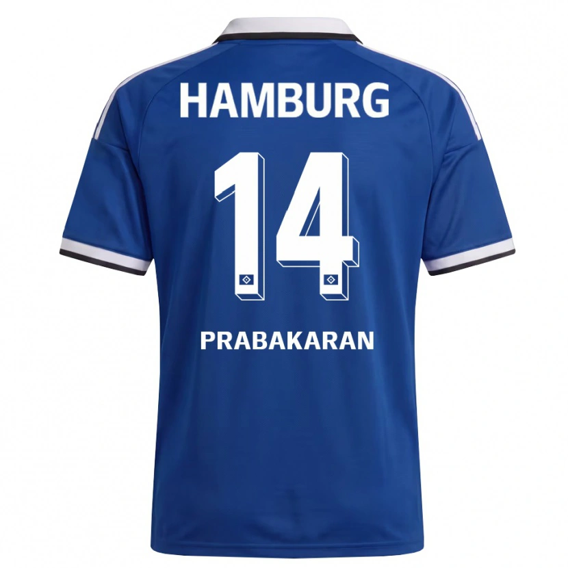 Danxen Barn Nilavan Prabakaran #14 Vit Blå Bortatröja Matchtröjor 2026/27 Tröjor T-Tröja