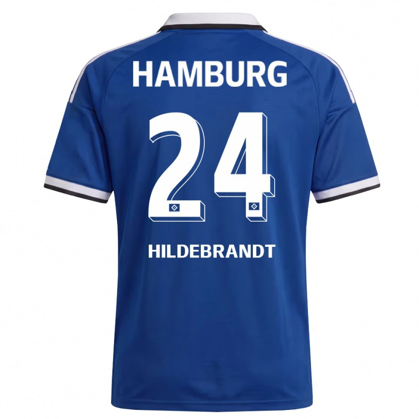 Danxen Barn Tjark Hildebrandt #24 Vit Blå Bortatröja Matchtröjor 2026/27 Tröjor T-Tröja