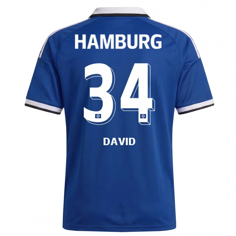 Danxen Barn Jonas David #34 Vit Blå Bortatröja Matchtröjor 2026/27 Tröjor T-Tröja
