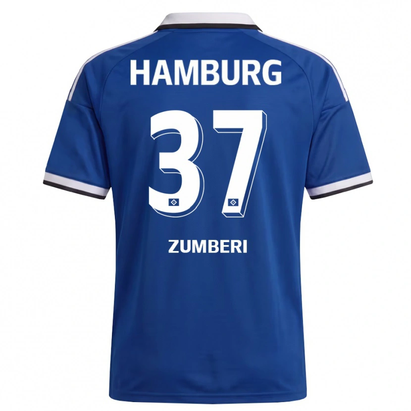 Danxen Barn Valon Zumberi #37 Vit Blå Bortatröja Matchtröjor 2026/27 Tröjor T-Tröja