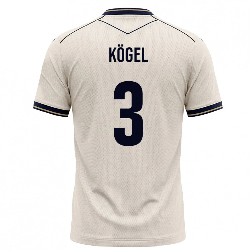 Danxen Barn Elias Kögel #3 Off-White Bläckblå Bortatröja Matchtröjor 2026/27 Tröjor T-Tröja