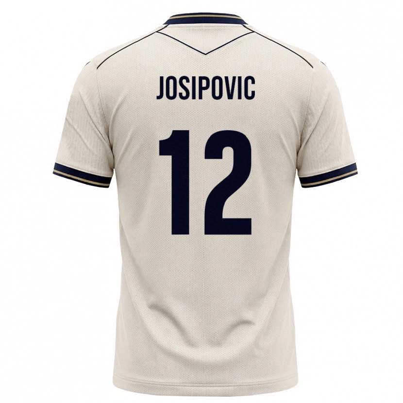 Danxen Barn Mihael Josipovic #12 Off-White Bläckblå Bortatröja Matchtröjor 2026/27 Tröjor T-Tröja