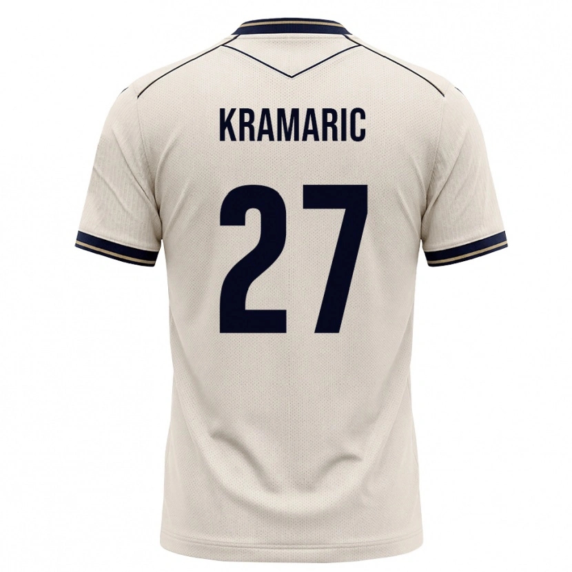 Danxen Barn Andrej Kramaric #27 Off-White Bläckblå Bortatröja Matchtröjor 2026/27 Tröjor T-Tröja