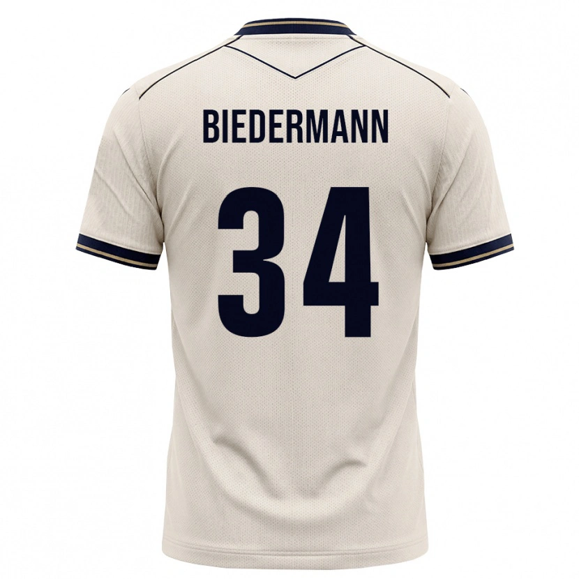 Danxen Barn Nico Biedermann #34 Off-White Bläckblå Bortatröja Matchtröjor 2026/27 Tröjor T-Tröja