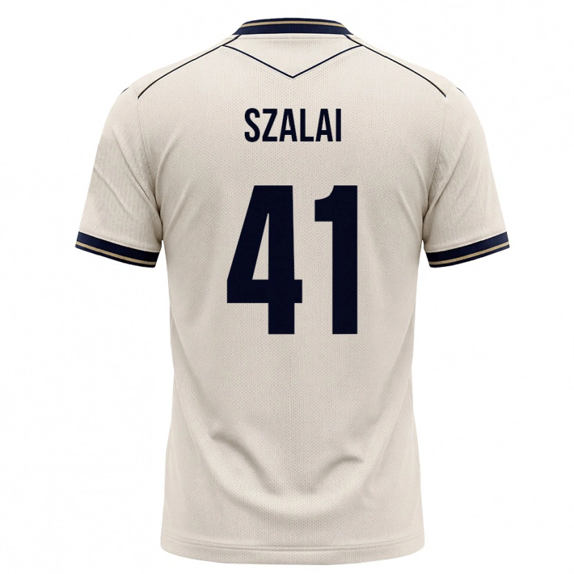 Danxen Barn Attila Szalai #41 Off-White Bläckblå Bortatröja Matchtröjor 2026/27 Tröjor T-Tröja