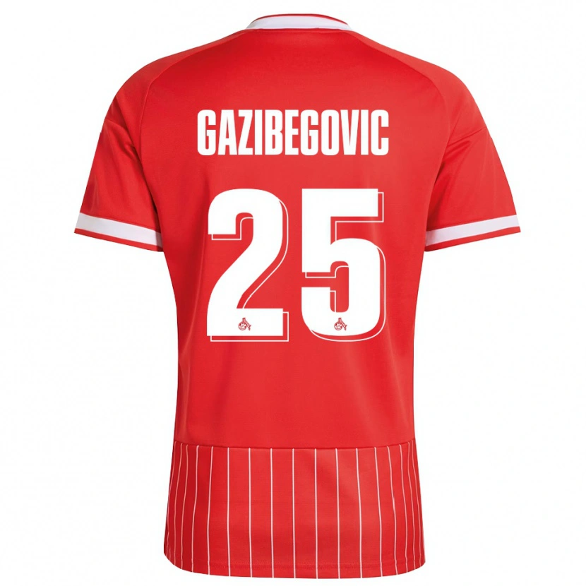 Danxen Barn Jusuf Gazibegovic #25 Röd Vit Grön Bortatröja Matchtröjor 2026/27 Tröjor T-Tröja