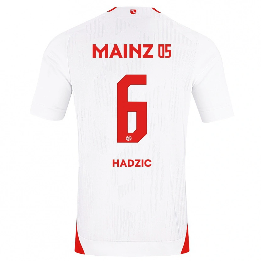 Danxen Barn Zinedine Hadzic #6 Vit Röd Gul Bortatröja Matchtröjor 2026/27 Tröjor T-Tröja