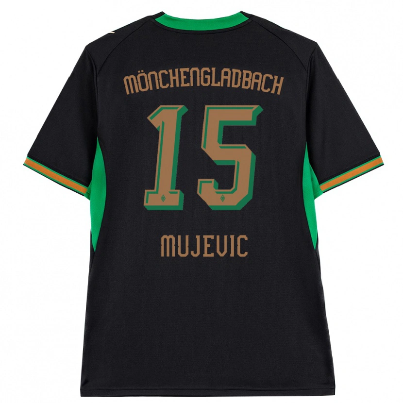Danxen Barn Samin Mujevic #15 Svart Orange Grön Brun Bortatröja Matchtröjor 2026/27 Tröjor T-Tröja