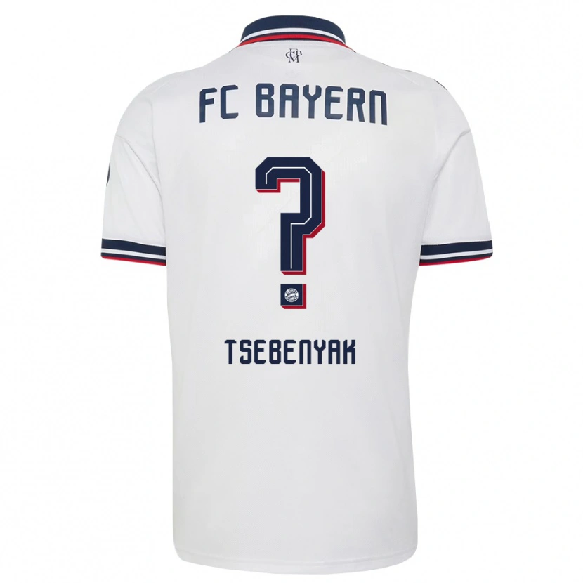 Danxen Barn Dmytro Tsebenyak #0 Vit Grå Röd Bortatröja Matchtröjor 2026/27 Tröjor T-Tröja