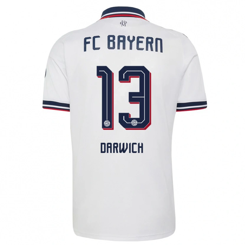 Danxen Barn Maher Darwich #13 Vit Grå Röd Bortatröja Matchtröjor 2026/27 Tröjor T-Tröja