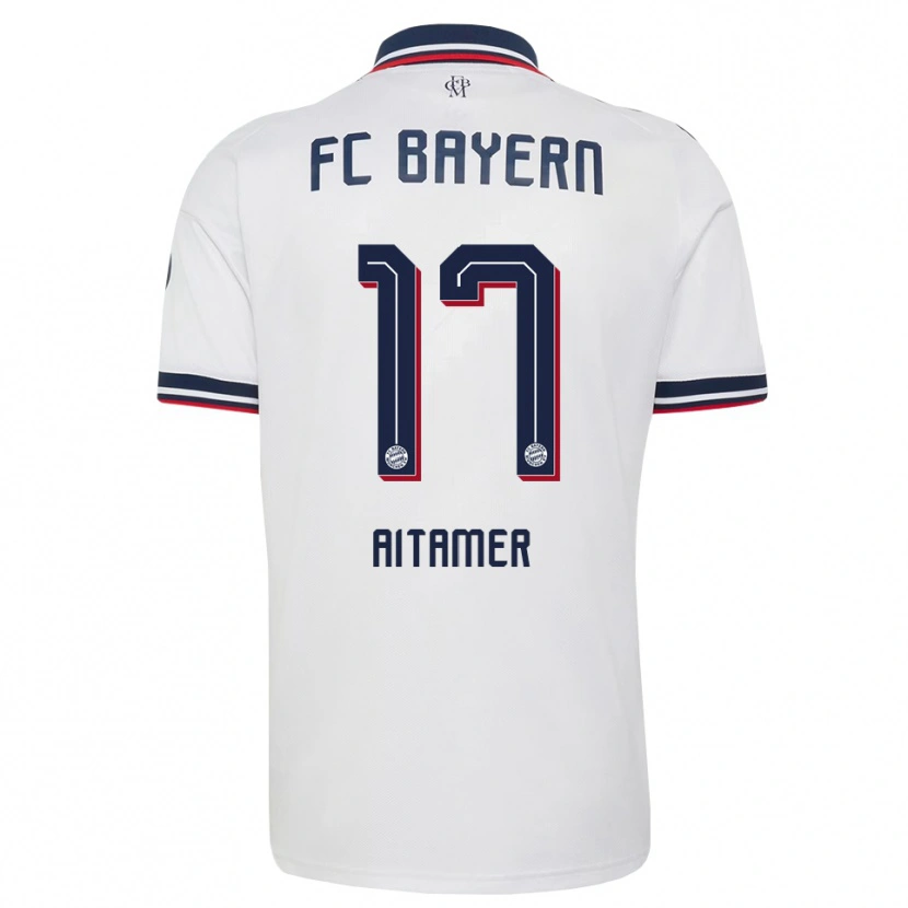 Danxen Barn Younes Aitamer #17 Vit Grå Röd Bortatröja Matchtröjor 2026/27 Tröjor T-Tröja