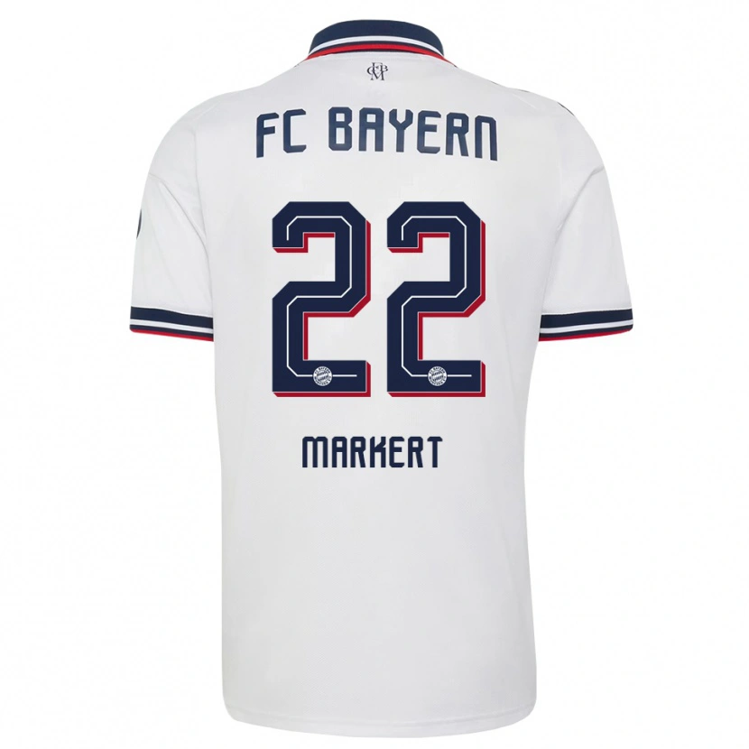 Danxen Barn Leon Markert #22 Vit Grå Röd Bortatröja Matchtröjor 2026/27 Tröjor T-Tröja