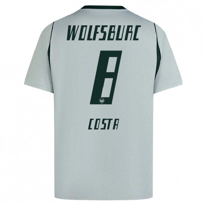 Danxen Barn Jesse Costa #8 Grå Grön Bortatröja Matchtröjor 2026/27 Tröjor T-Tröja