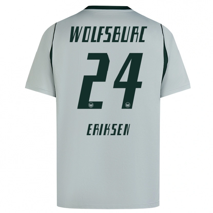 Danxen Barn Christian Eriksen #24 Grå Grön Bortatröja Matchtröjor 2026/27 Tröjor T-Tröja