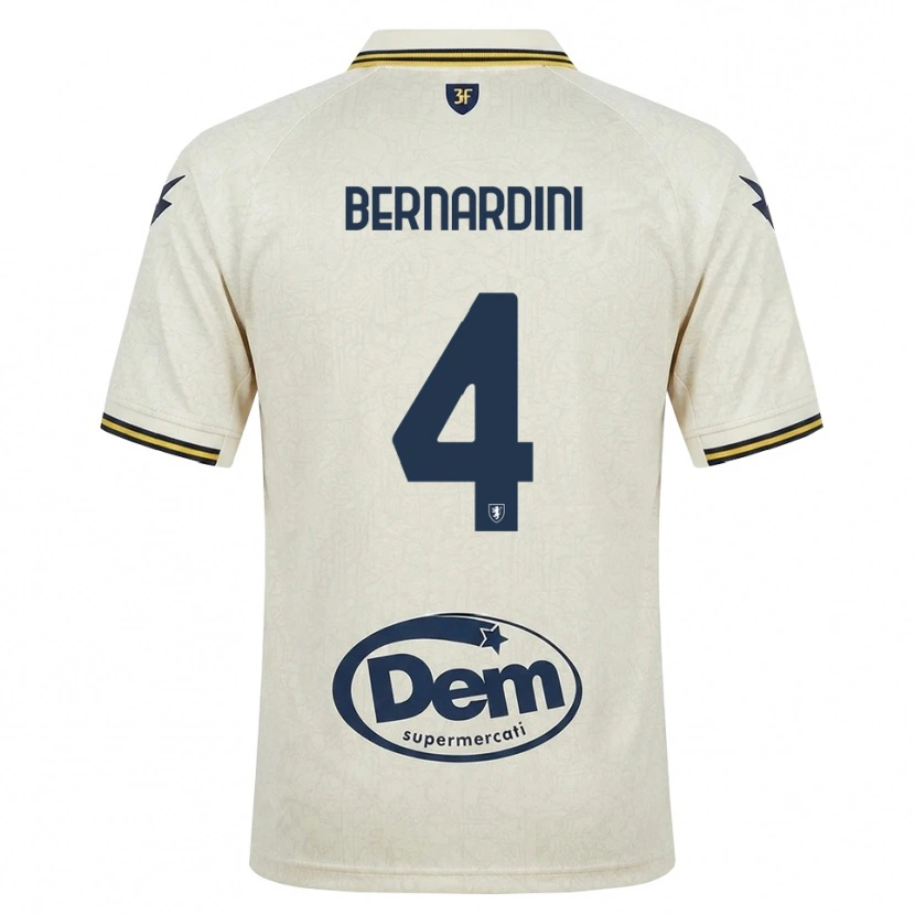 Danxen Barn Daniele Bernardini #4 Oldlace Gul Svart Bortatröja Matchtröjor 2026/27 Tröjor T-Tröja