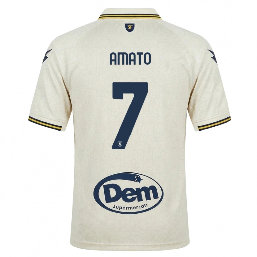Danxen Barn Leonardo Amato #7 Oldlace Gul Svart Bortatröja Matchtröjor 2026/27 Tröjor T-Tröja