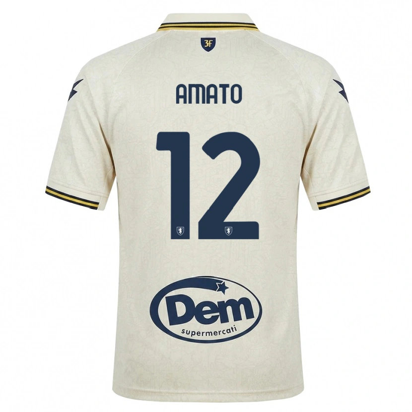 Danxen Barn Luca Amato #12 Oldlace Gul Svart Bortatröja Matchtröjor 2026/27 Tröjor T-Tröja