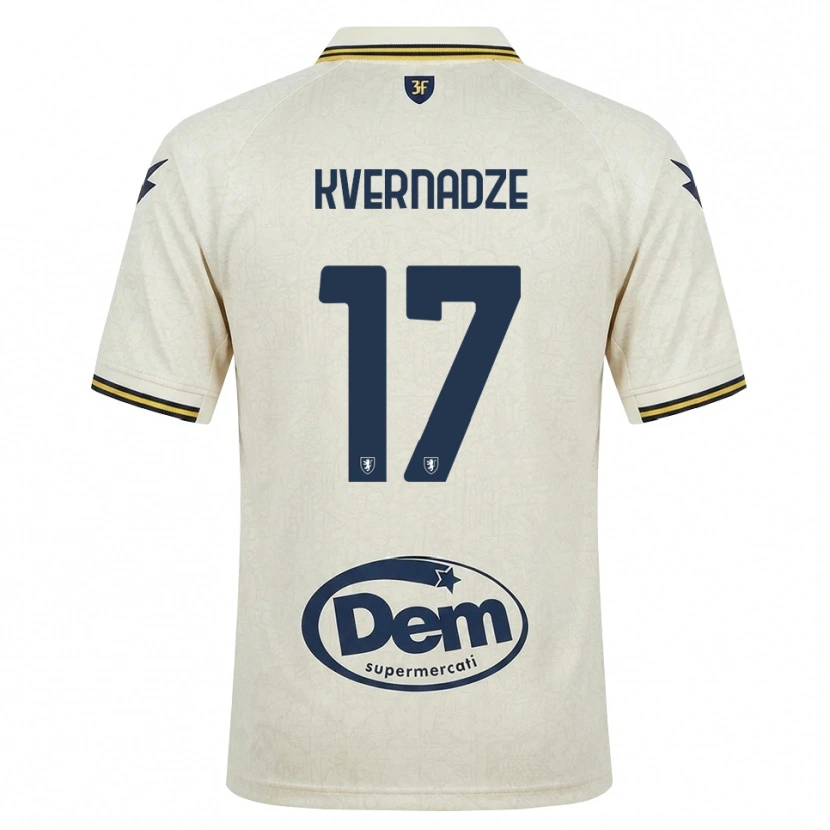 Danxen Barn Giorgi Kvernadze #17 Oldlace Gul Svart Bortatröja Matchtröjor 2026/27 Tröjor T-Tröja