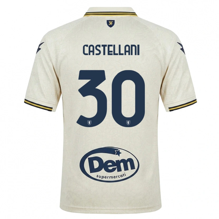 Danxen Barn Andrea Castellani #30 Oldlace Gul Svart Bortatröja Matchtröjor 2026/27 Tröjor T-Tröja