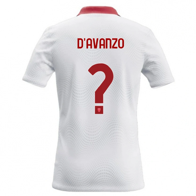 Danxen Barn Andrea D'avanzo #0 Vit Röd Bortatröja Matchtröjor 2026/27 Tröjor T-Tröja