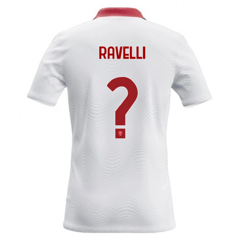 Danxen Barn Etienne Ravelli #0 Vit Röd Bortatröja Matchtröjor 2026/27 Tröjor T-Tröja