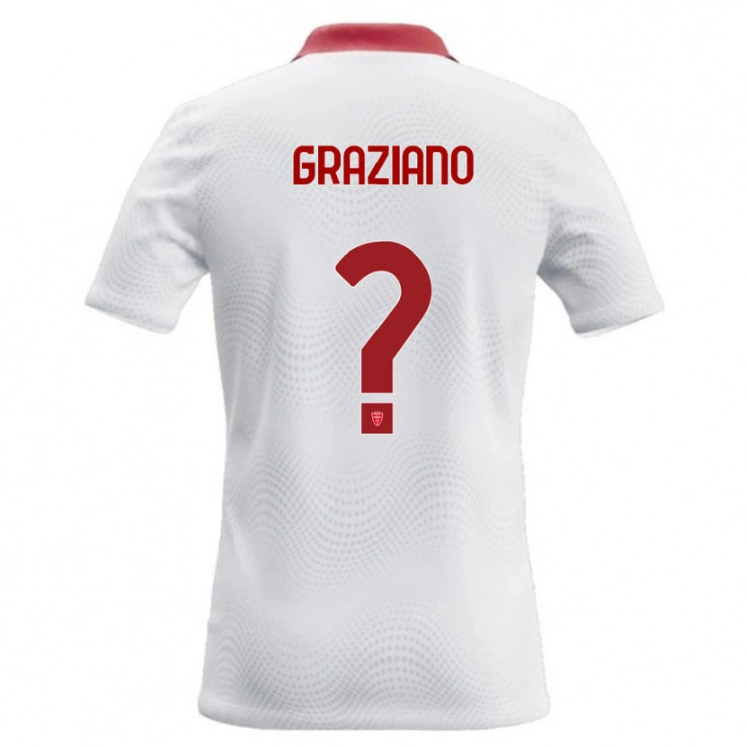 Danxen Barn Aldo Graziano #0 Vit Röd Bortatröja Matchtröjor 2026/27 Tröjor T-Tröja