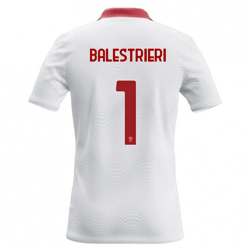 Danxen Barn Alessandro Balestrieri #1 Vit Röd Bortatröja Matchtröjor 2026/27 Tröjor T-Tröja