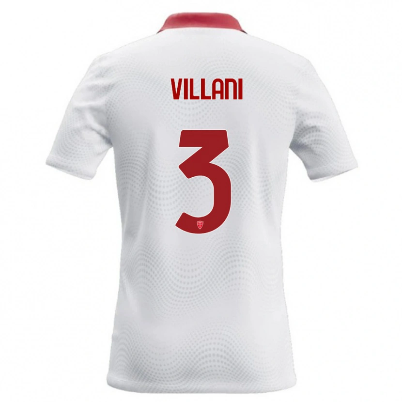 Danxen Barn Matteo Villani #3 Vit Röd Bortatröja Matchtröjor 2026/27 Tröjor T-Tröja