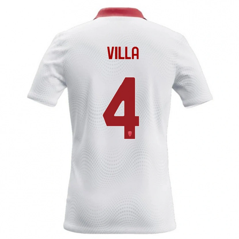 Danxen Barn Manuel Villa #4 Vit Röd Bortatröja Matchtröjor 2026/27 Tröjor T-Tröja
