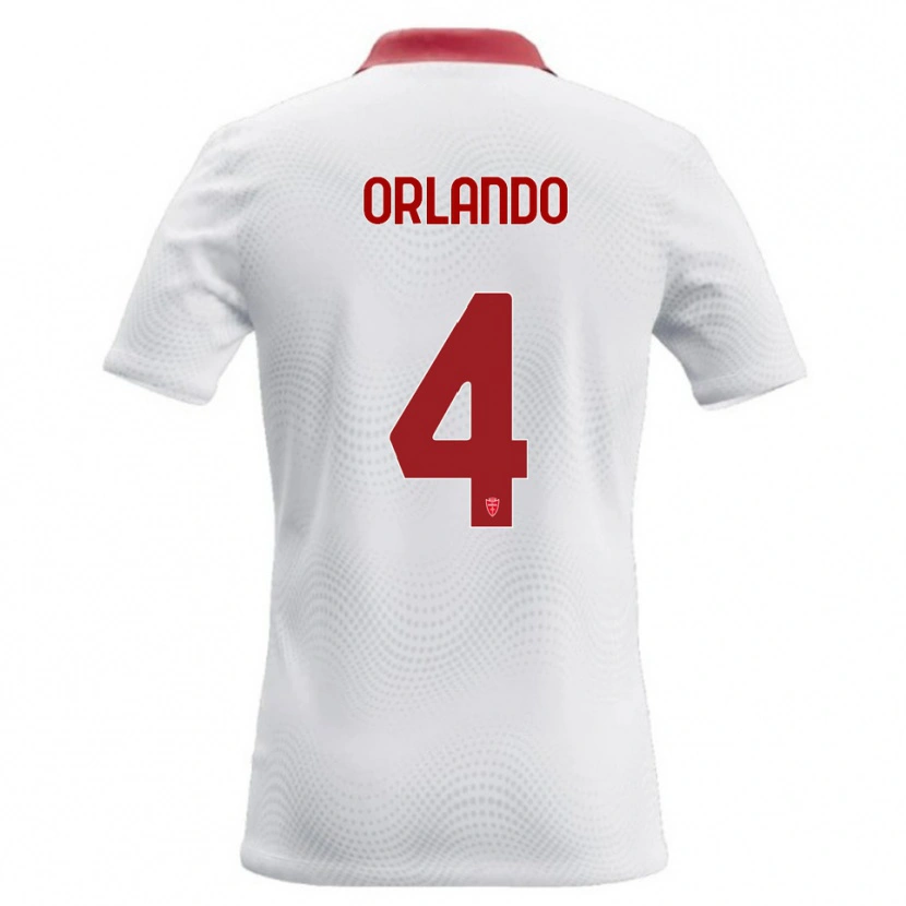 Danxen Barn Andrea Orlando #4 Vit Röd Bortatröja Matchtröjor 2026/27 Tröjor T-Tröja