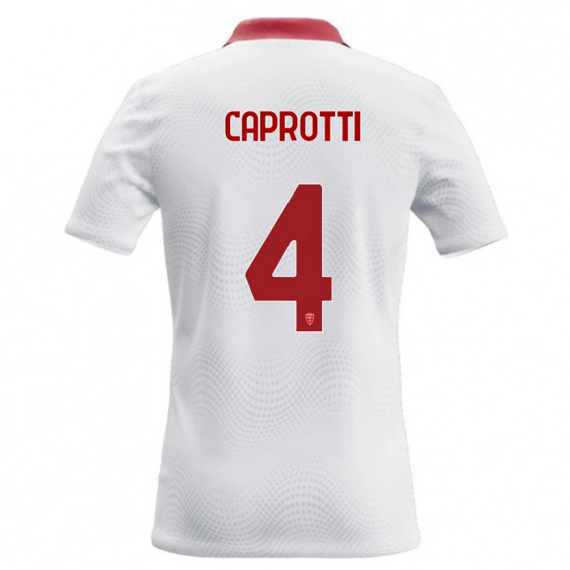 Danxen Barn Carlo Caprotti #4 Vit Röd Bortatröja Matchtröjor 2026/27 Tröjor T-Tröja
