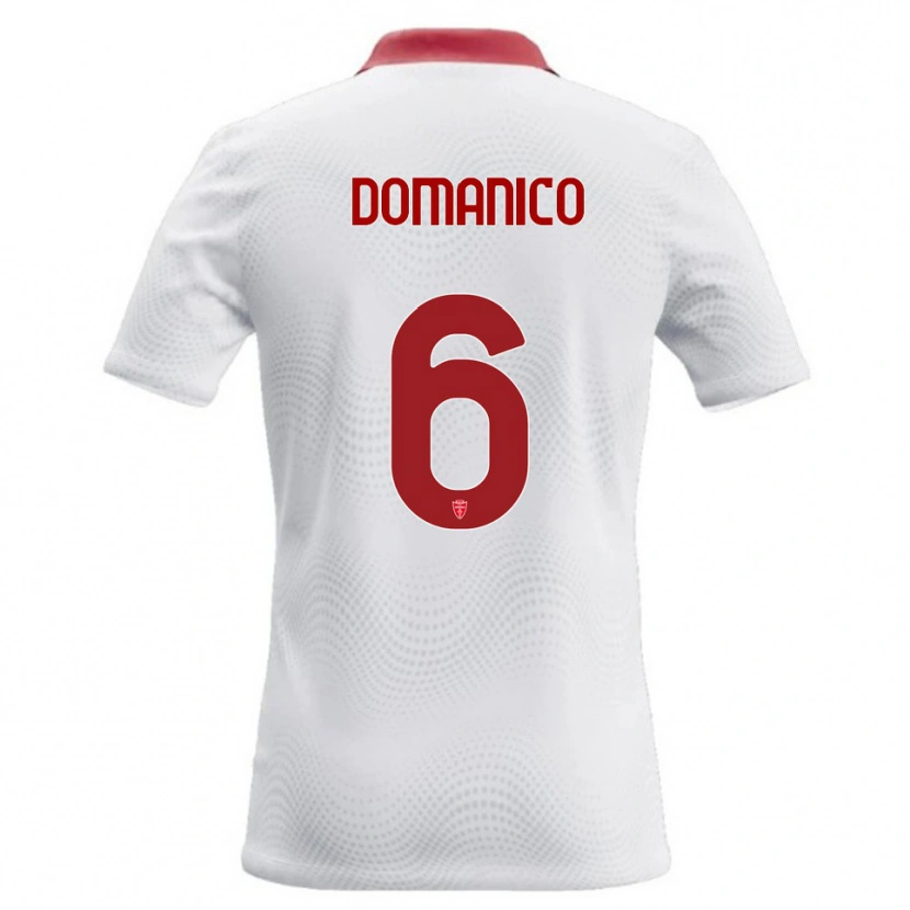 Danxen Barn Saverio Domanico #6 Vit Röd Bortatröja Matchtröjor 2026/27 Tröjor T-Tröja