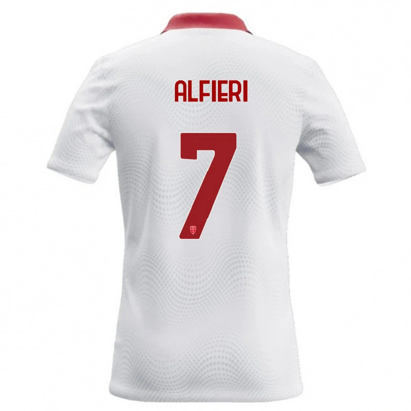 Danxen Barn Orazio Alfieri #7 Vit Röd Bortatröja Matchtröjor 2026/27 Tröjor T-Tröja