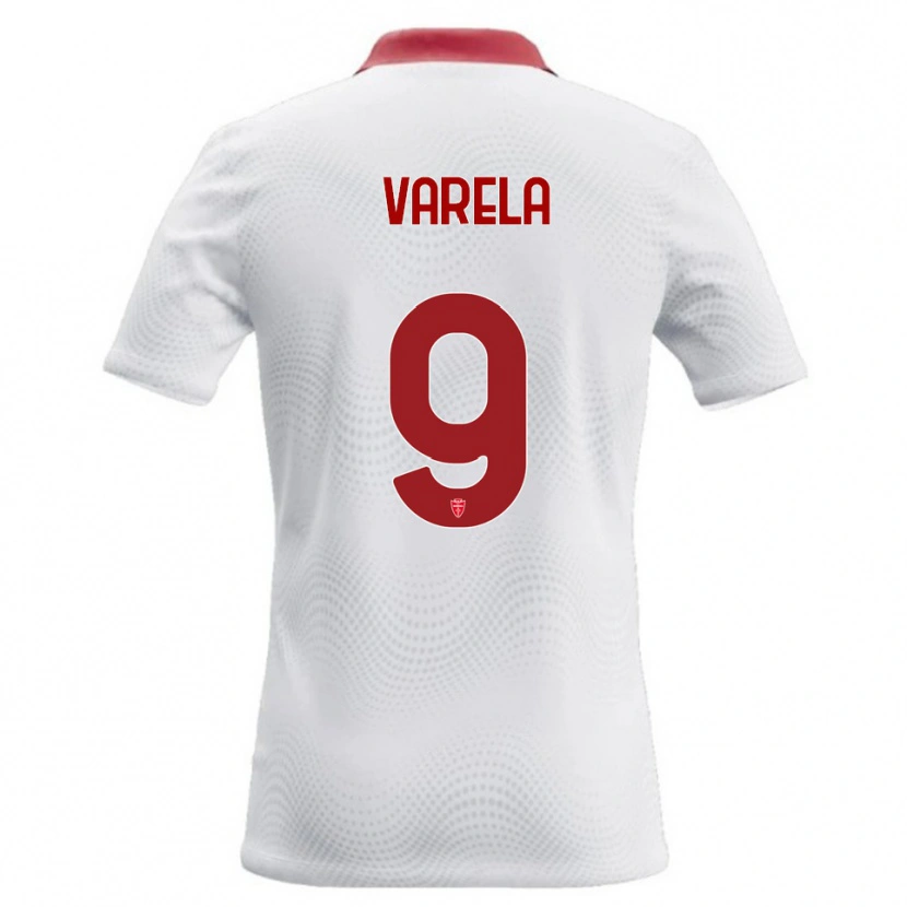 Danxen Barn Gustavo Varela #9 Vit Röd Bortatröja Matchtröjor 2026/27 Tröjor T-Tröja
