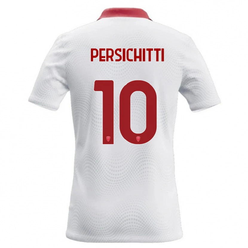 Danxen Barn Matteo Persichitti #10 Vit Röd Bortatröja Matchtröjor 2026/27 Tröjor T-Tröja
