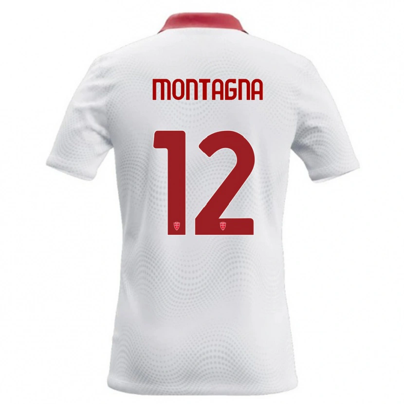 Danxen Barn Jacopo Montagna #12 Vit Röd Bortatröja Matchtröjor 2026/27 Tröjor T-Tröja